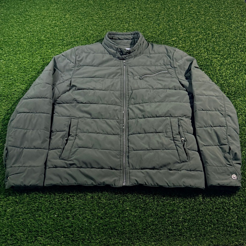 Michael Kors Mens Olive Green Quilted Puffer Jacket Size S Recycled Insulation